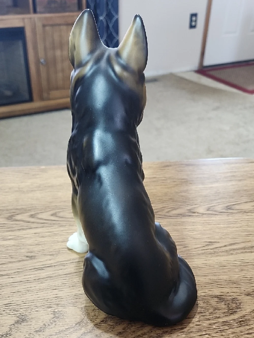 Beautiful, Large ceramic statue German Shepherd Dog Figurine Black & Tan puppy
